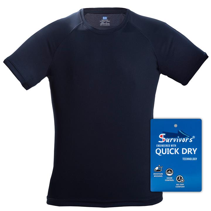 Μπλουζάκι Τ-Shirt Quick Dry Survivors μονόχρωμο S - XXL (Μπλε)