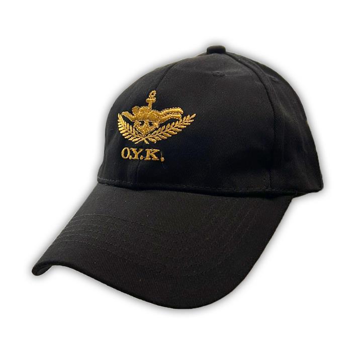 Καπέλο (Τζόκεϊ) Μαύρο με κέντημα Ο.Υ.Κ.